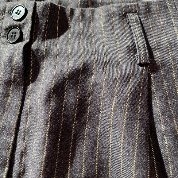 FRNCH Grey/gold pinstripe highwaisted trousers - Picture 8 of 15